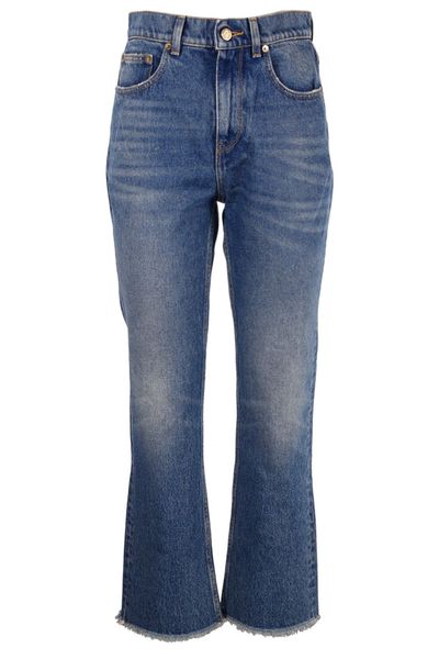 Golden Goose Deluxe Brand Logo Patch Cropped Jeans