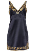 Versace Embellished V-Neck Mini Dress