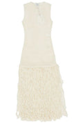Alaïa Fringed Beaded Knit Dress