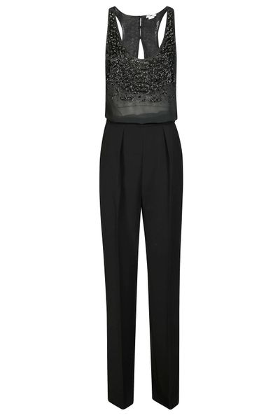 Elisabetta Franchi Georgette Crêpe Embellished Jumpsuit