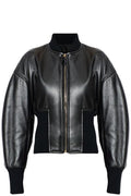 Alaïa Zip-Up Ribbed Leather Jacket