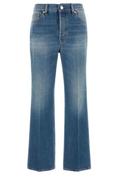 Gucci Cropped Flared Denim Jeans