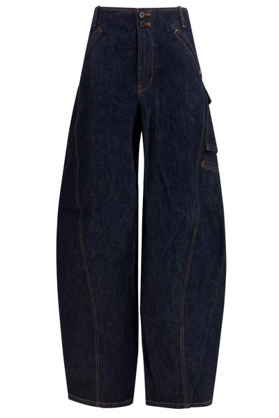 Self-Portrait Barrel-Leg Cargo Jeans