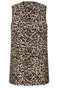 Valentino Leopard Printed Crewneck Gilet