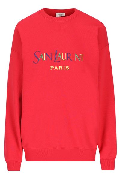 Saint Laurent Paris Embroidered Crewneck Sweatshirt