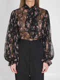 Dolce & Gabbana Vintage Rose-Printed Chiffon Top