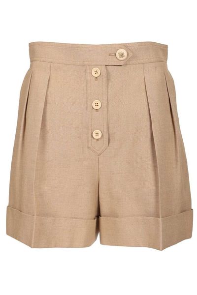 Valentino Button Detailed Turn-Up Hem Shorts
