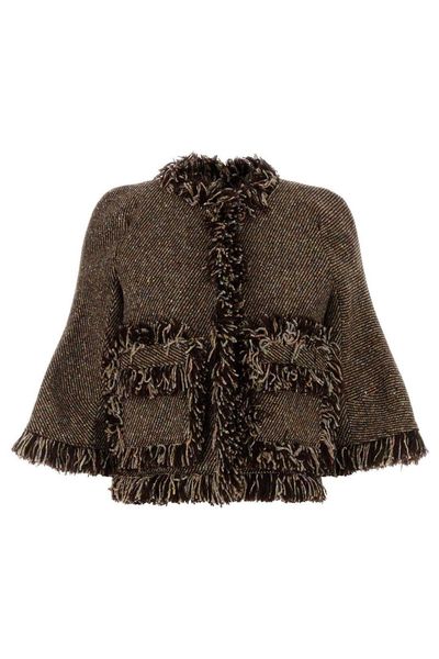 Sacai Fringed Tweed Jacket