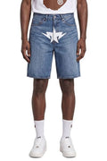 A BATHING APE® Star-Print Logo Patch Denim Shorts
