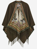 Ferragamo Printed Fringe Cape