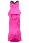 Moschino Studded Bow Strapless Gown