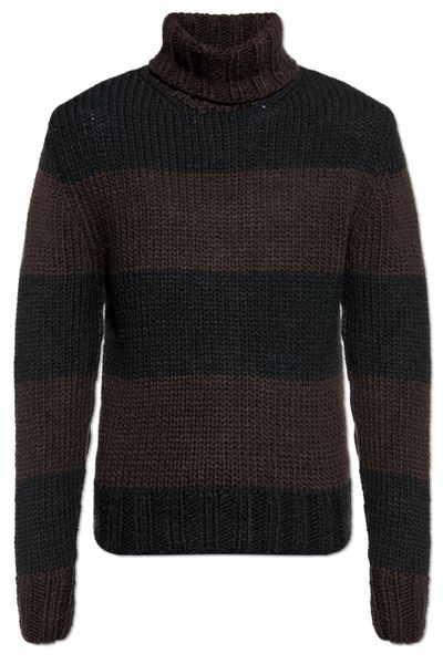 Dolce & Gabbana Roll-Neck Striped Knit Jumper