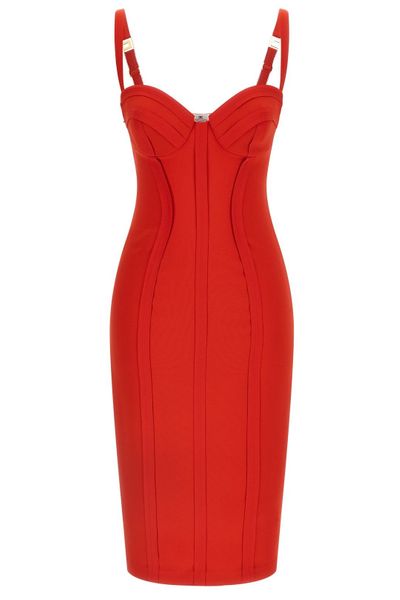 Elisabetta Franchi Strapped Corset Midi Dress