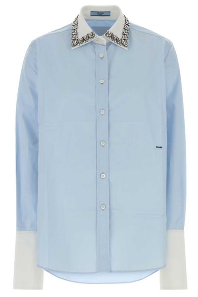 Prada Embellished Collar Shirt