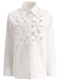 Valentino Floral Cut-Out Long-Sleeved Shirt