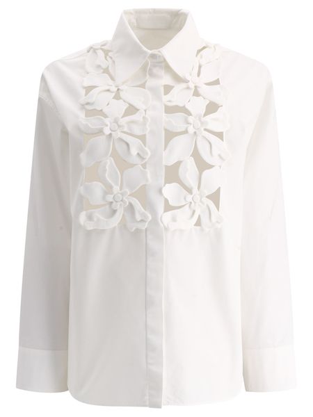 Valentino Floral Cut-Out Long-Sleeved Shirt
