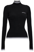 Off-White Turtleneck Ribbed Top