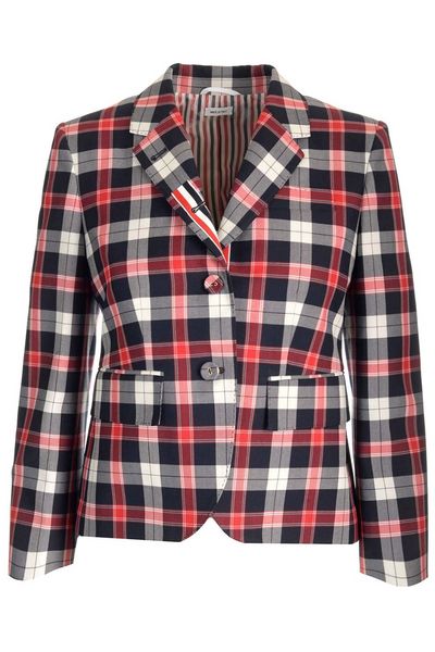 Thom Browne Tartan Buttoned Blazer