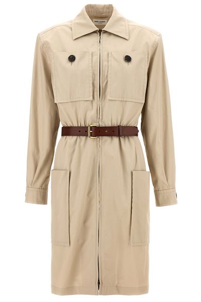 Saint Laurent Saharienne Belted Dress