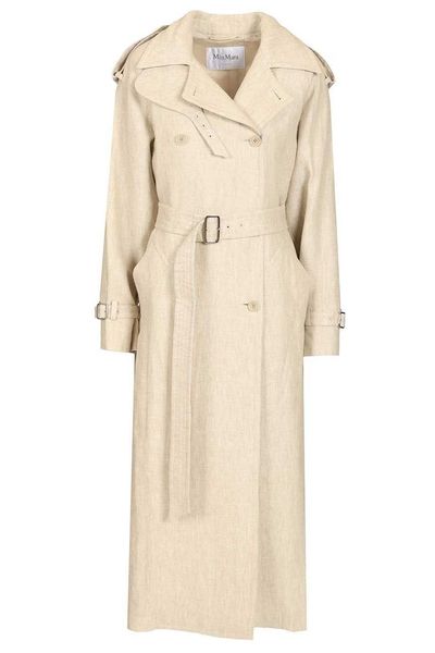 Max Mara Pedaggi Double-Breasted Belted Trench Coat