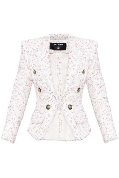 Balmain Button Embellished Tweed Jacket