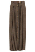Etro Checked Buttoned Pleated Skirt