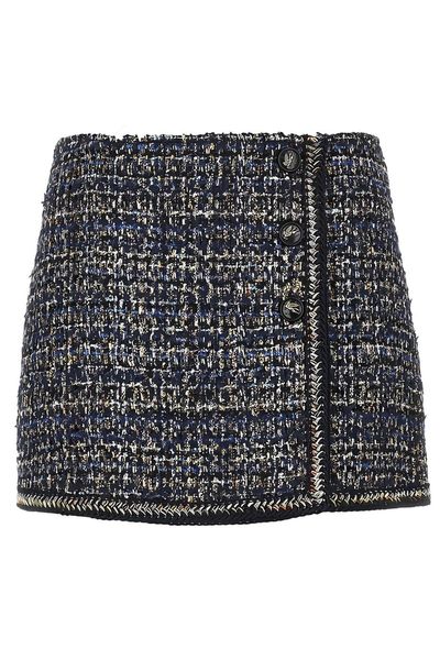 Etro Braided-Trim Bouclé Mini Skirt