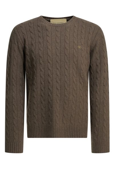 Valentino VLogo Cable-Knit Sweater