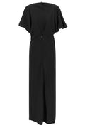 ROTATE Draped Slit Maxi Dress