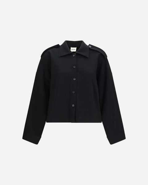 Khaite Bodine Cropped Wide-Sleeve Top