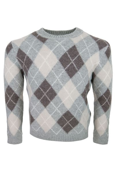 Eleventy Checked Crewneck Jumper