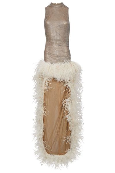 Giuseppe Di Morabito Feather Trim Embellished Dress