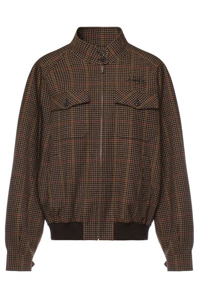 Miu Miu Zip-Up Checked Jacket