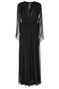 Alberta Ferretti V-Neckline Long Chiffon Dress