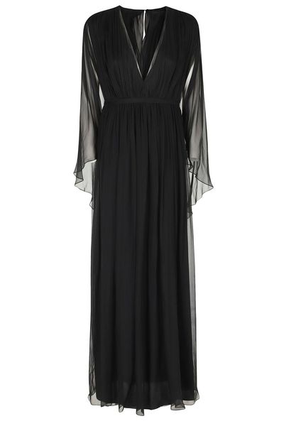 Alberta Ferretti V-Neckline Long Chiffon Dress