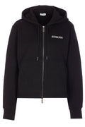 Burberry Logo Printed Zip-Up Drawstring Hoodie
