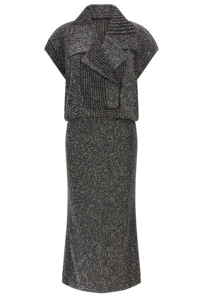 Missoni Metallic Zigzag Knitted Midi Dress