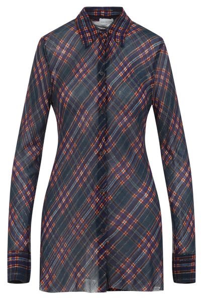 Dries Van Noten Calima Checked Longline Shirt