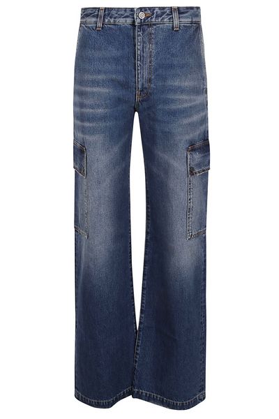 Stella McCartney High-Waist Straight-Leg Cargo Jeans