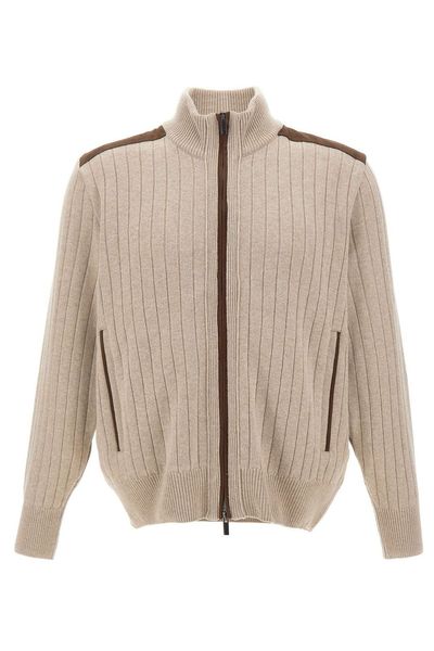 Paul & Shark Ribbed Zip-Up Cardigan