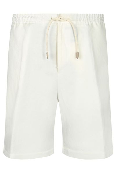 Canali Drawstring Linen Knee-Length Shorts