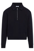 Jil Sander Monogram Embroidered Half-Zipped Sweatshirt