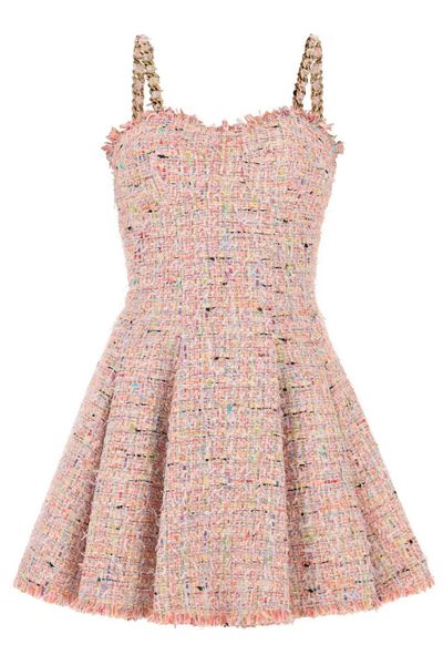 Balmain Fringed Tweed Mini Dress
