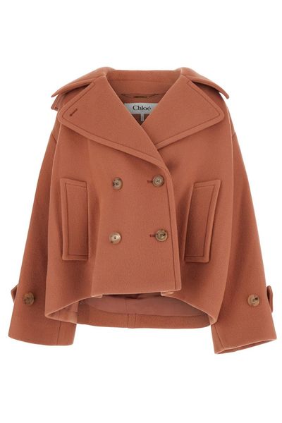 Chloé Double-Breasted Oversized Short Coat