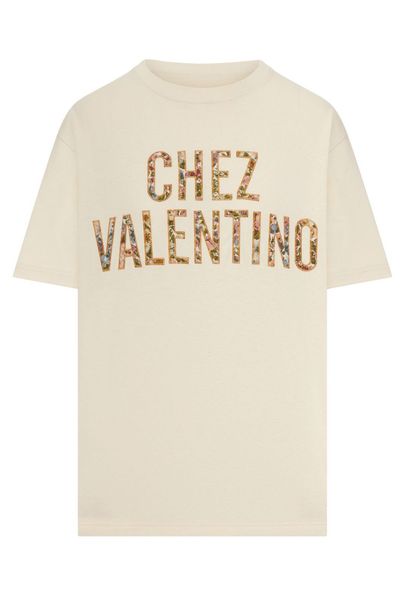 Valentino Logo Embroidered Crewneck T-Shirt