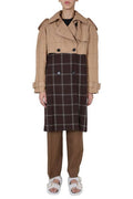 Marni Two-Tone Check Double Breasted Trench Coat