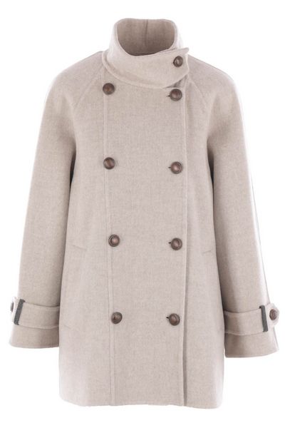 Brunello Cucinelli Double-Breasted High Neck Coat
