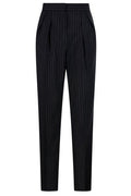Max Mara Sesamo Pinstripe Pleat Detailed Trousers