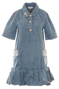 Ganni Patchwork Mini Denim Dress