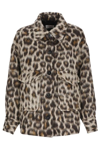 Alberto Biani All-Over Animal-Print Coat